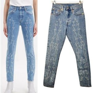 Levi's® Premium 501® STRETCH SKINNY EMBROIDERED JEANS WOMEN'S 26 RANCH WESTERN